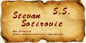 Stevan Sotirović vizit kartica